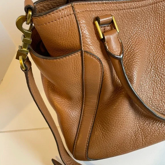 Tory Burch Large Frances Pebbled Leather Satchel - Picture 5 of 10